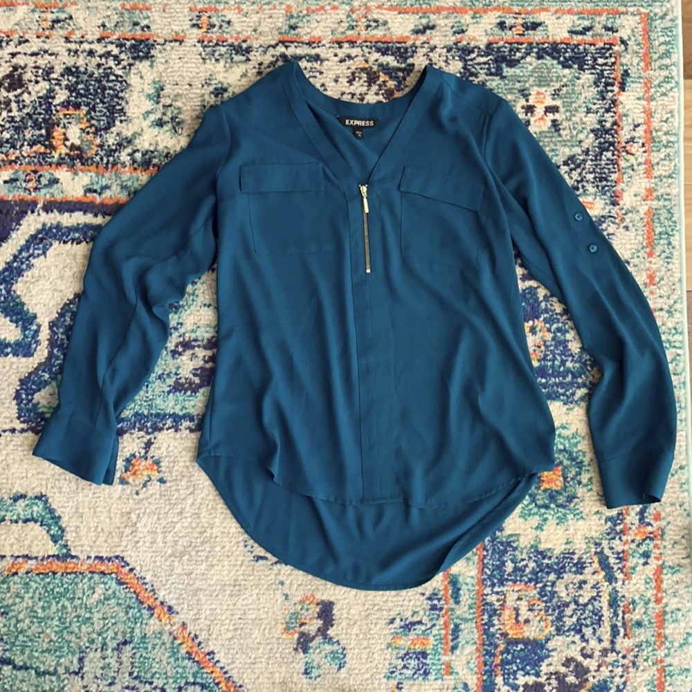 Express Zip Dress Shirt Top